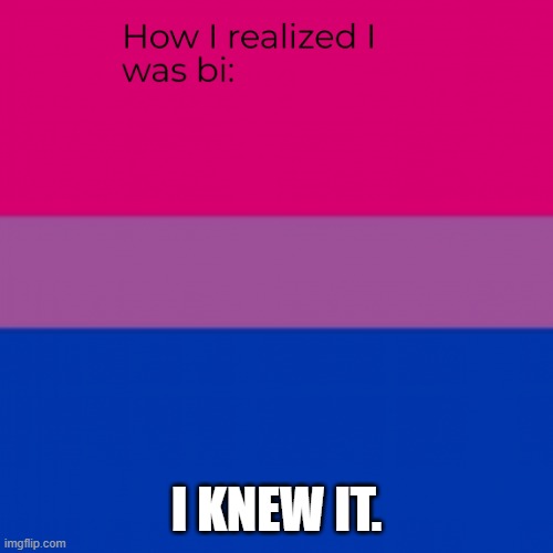 #LGBTQ+Pride | I KNEW IT. | image tagged in how i realized i was bi | made w/ Imgflip meme maker