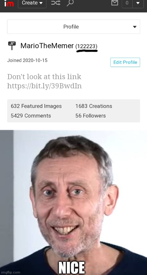 NICE | image tagged in nice michael rosen | made w/ Imgflip meme maker