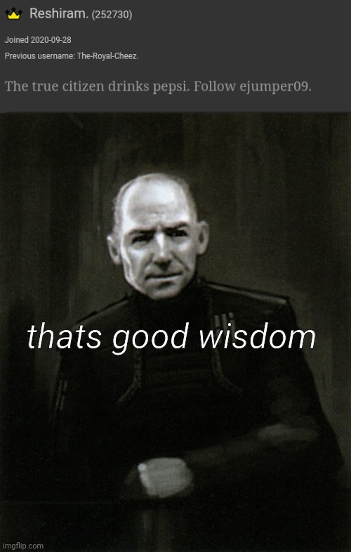 thats good wisdom | image tagged in the consiel | made w/ Imgflip meme maker