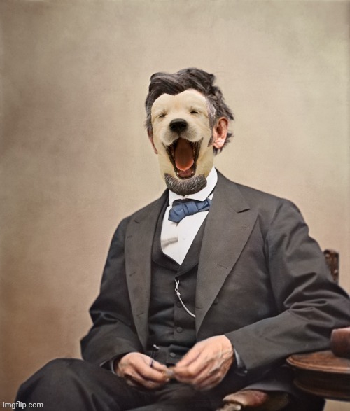 President Puppylover Lincoln | image tagged in abraham lincoln,puppylover | made w/ Imgflip meme maker