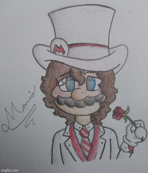 Since Mario is my smash main I decided to draw him (I love how this turned out so much!!) :D | image tagged in princevince64,cute,mario,super smash bros | made w/ Imgflip meme maker