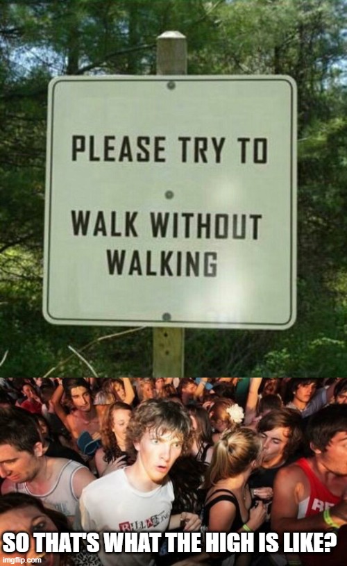 Imagine | SO THAT'S WHAT THE HIGH IS LIKE? | image tagged in memes,sudden clarity clarence | made w/ Imgflip meme maker