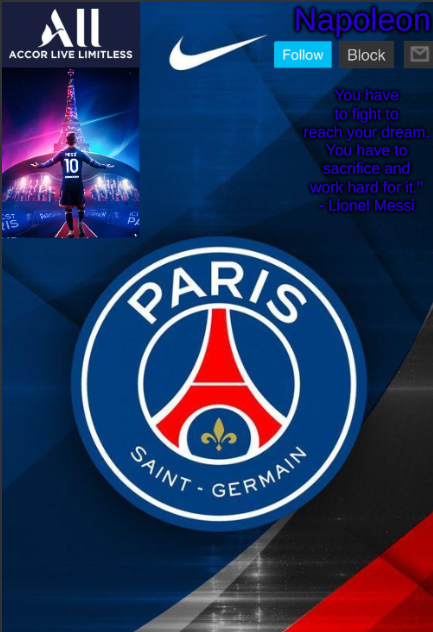 Napoleon's PSG announcement temp Blank Meme Template