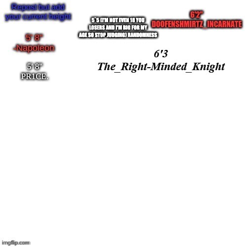 5' 8"
PR1CE. | made w/ Imgflip meme maker