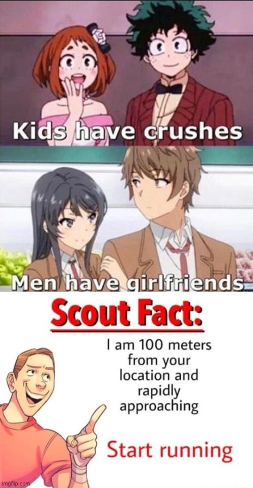 He comes for your liver | image tagged in kids have crushes,scout fact | made w/ Imgflip meme maker