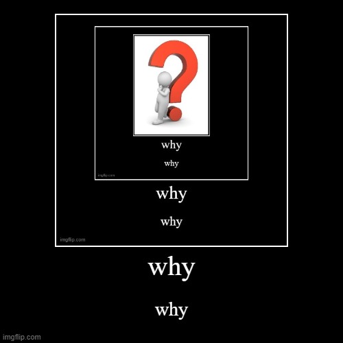 why why why | image tagged in funny,demotivationals | made w/ Imgflip demotivational maker
