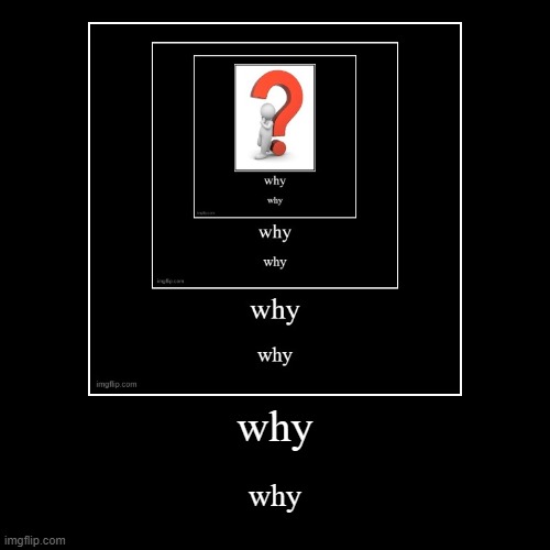 why why why why | image tagged in funny,demotivationals | made w/ Imgflip demotivational maker