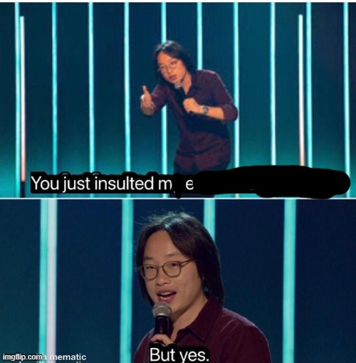 You just insulted my entire race of people | image tagged in you just insulted my entire race of people | made w/ Imgflip meme maker
