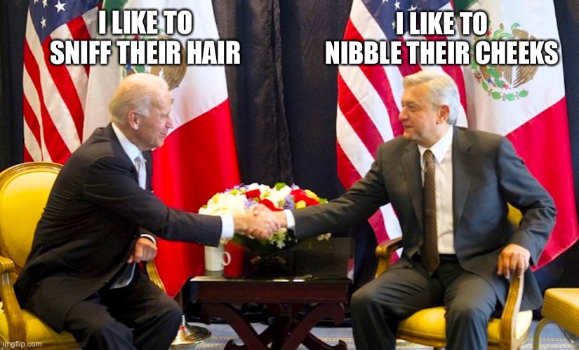 Hide your daughters… | I LIKE TO SNIFF THEIR HAIR; I LIKE TO NIBBLE THEIR CHEEKS | image tagged in hide your daughters,ConservativeMemes | made w/ Imgflip meme maker