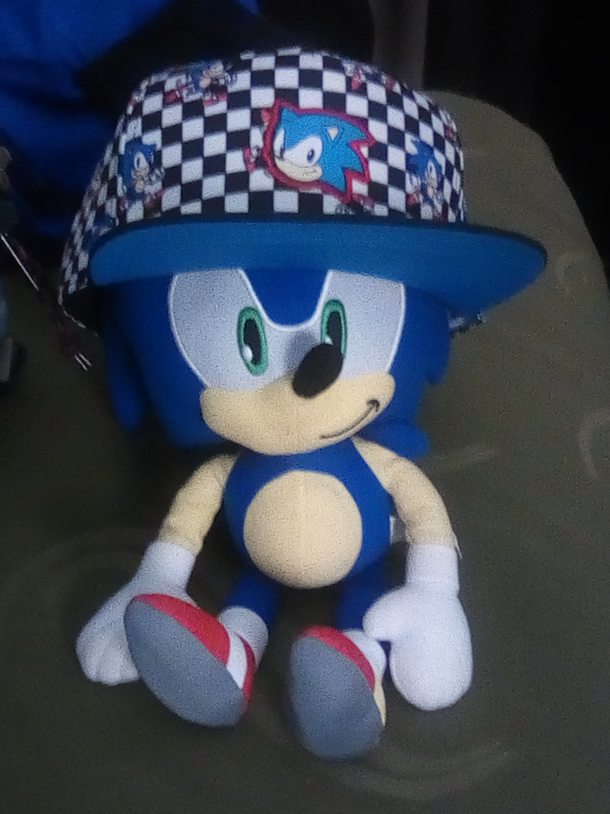 High Quality Sonic plush wearing a hat Blank Meme Template