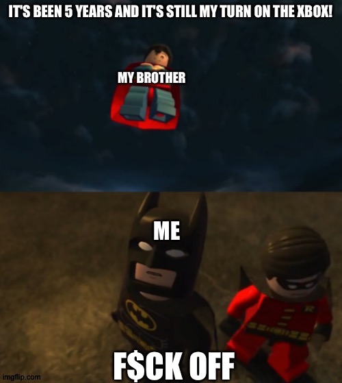 image tagged in brothers,xbox,gamers,lego batman | made w/ Imgflip meme maker
