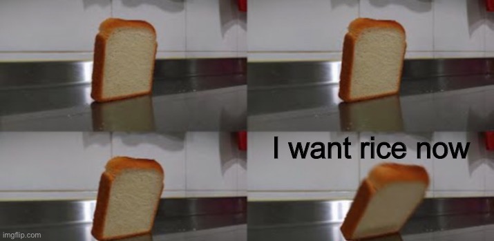 Bread | I want rice now | image tagged in bread | made w/ Imgflip meme maker