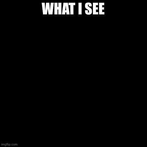 Blank Transparent Square Meme | WHAT I SEE | image tagged in memes,blank transparent square | made w/ Imgflip meme maker