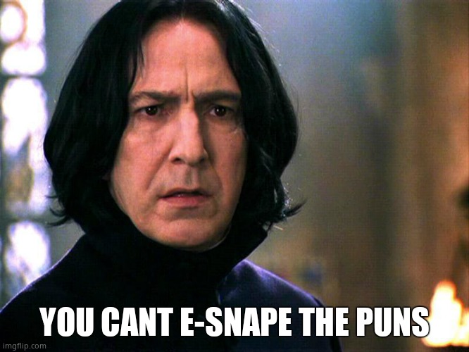 Snape Always..... | YOU CANT E-SNAPE THE PUNS | image tagged in snape always | made w/ Imgflip meme maker