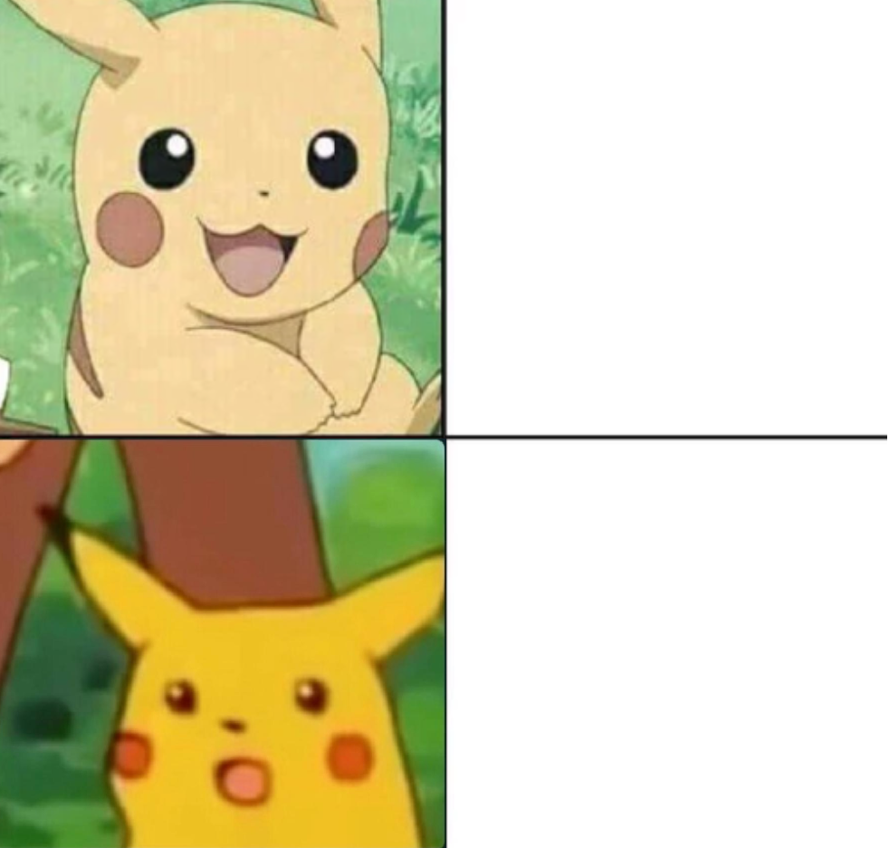 High Quality hotline surprised pikachu combo Blank Meme Template