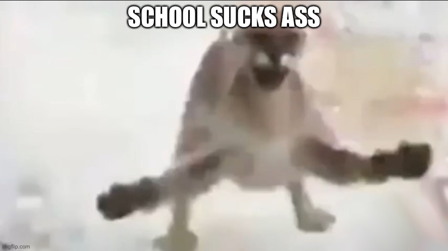 Bye | SCHOOL SUCKS ASS | image tagged in angy floppa | made w/ Imgflip meme maker