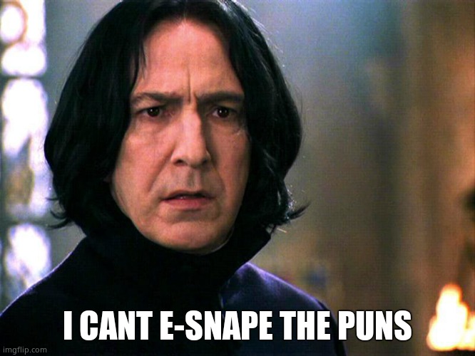 Snape Always..... | I CANT E-SNAPE THE PUNS | image tagged in snape always | made w/ Imgflip meme maker