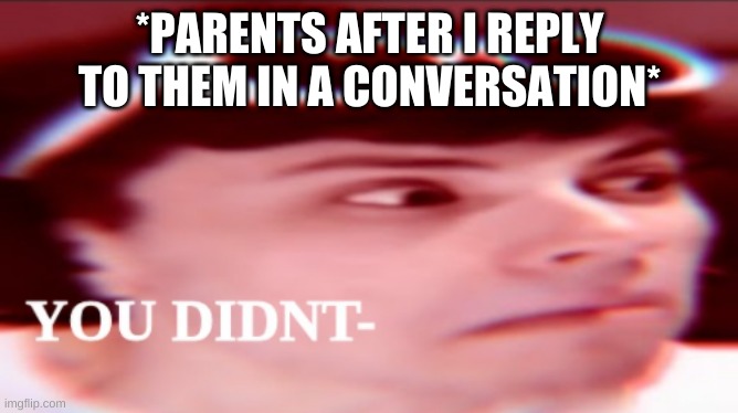 *PARENTS AFTER I REPLY TO THEM IN A CONVERSATION* | image tagged in dream smp | made w/ Imgflip meme maker