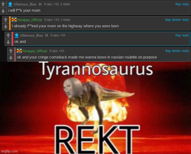 ea mod note: you fr played yourself | image tagged in tyrannosaurus rekt | made w/ Imgflip meme maker