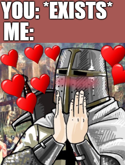 brother.... | YOU: *EXISTS*; ME: | image tagged in wholesome crusader | made w/ Imgflip meme maker