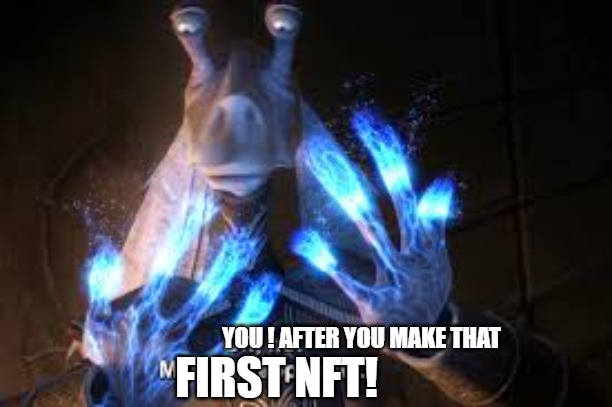 I CAN DO IT TO CHECK ME OUT! | FIRST NFT! YOU ! AFTER YOU MAKE THAT | image tagged in oh no mesa disappearing | made w/ Imgflip meme maker