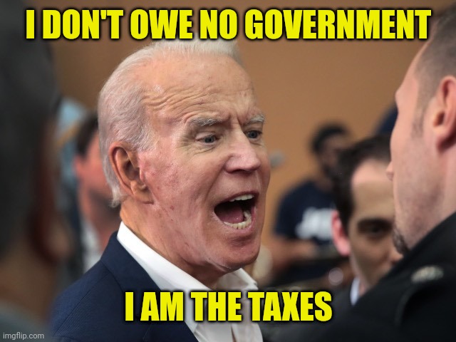 I DON'T OWE NO GOVERNMENT I AM THE TAXES | made w/ Imgflip meme maker