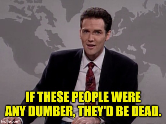 IF THESE PEOPLE WERE ANY DUMBER, THEY'D BE DEAD. | made w/ Imgflip meme maker