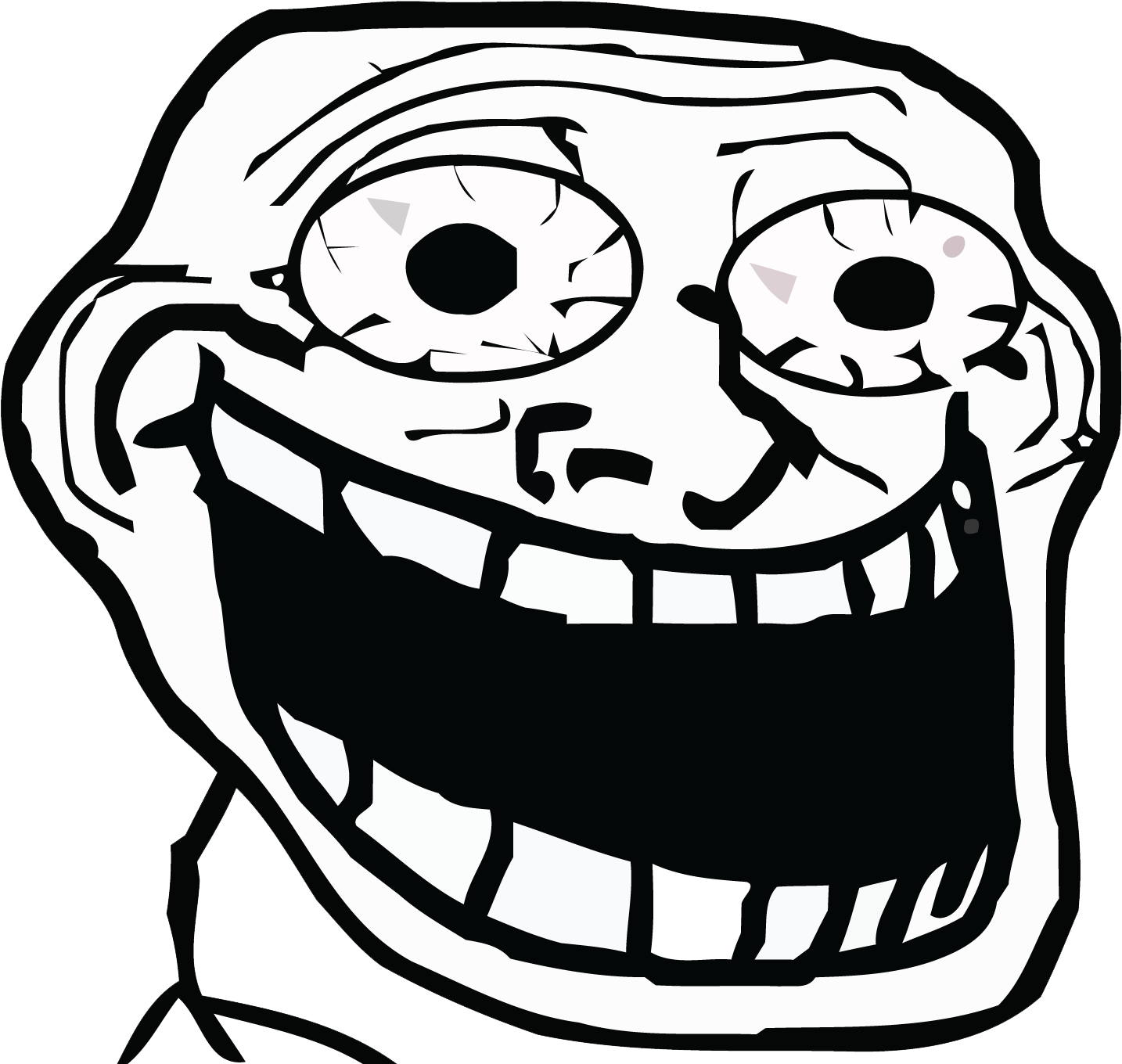 Screaming Troll Face with Glowing Eyes Blank Template - Imgflip