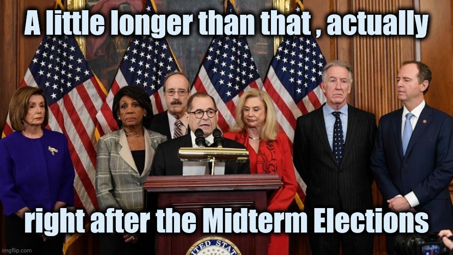 House Democrats | A little longer than that , actually right after the Midterm Elections | image tagged in house democrats | made w/ Imgflip meme maker