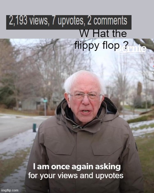 Keep going. | W Hat the flippy flop ? for your views and upvotes | image tagged in memes,bernie i am once again asking for your support | made w/ Imgflip meme maker