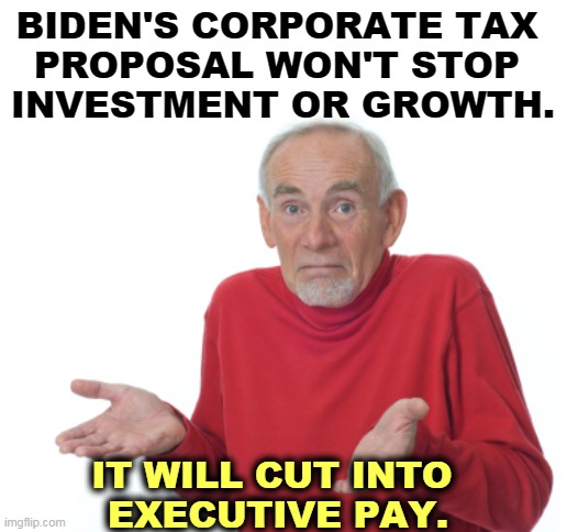 That's where all the noise is coming from. You figured that out, right? | BIDEN'S CORPORATE TAX 
PROPOSAL WON'T STOP 
INVESTMENT OR GROWTH. IT WILL CUT INTO 
EXECUTIVE PAY. | image tagged in guess i'll die | made w/ Imgflip meme maker