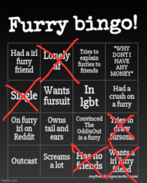 Idk | image tagged in furry bingo | made w/ Imgflip meme maker