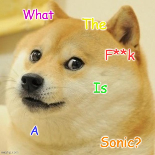 Doge Meme | What; The; F**k; Is; A; Sonic? | image tagged in memes,doge | made w/ Imgflip meme maker