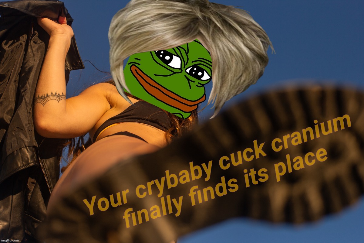 Your crybaby cuck cranium
finally finds its place | made w/ Imgflip meme maker