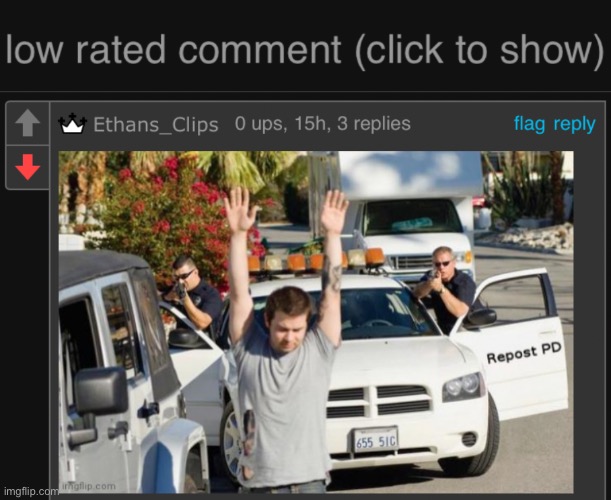 image tagged in low rated comment dark mode version | made w/ Imgflip meme maker