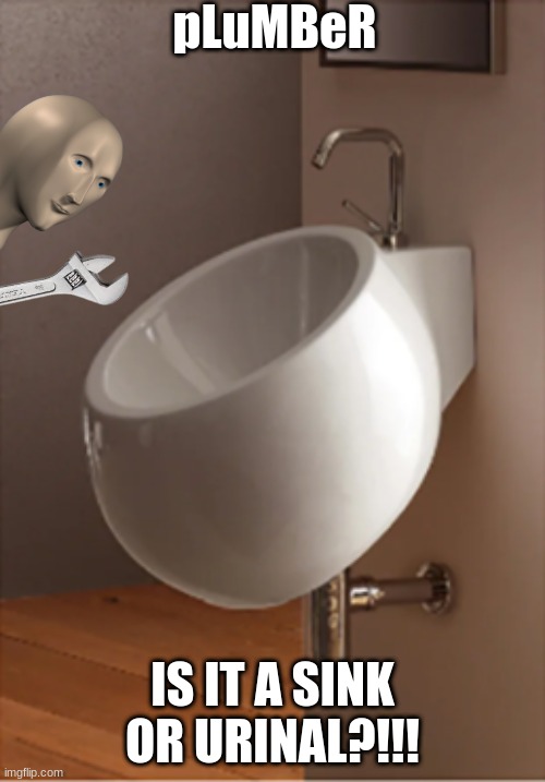  pLuMBeR; IS IT A SINK OR URINAL?!!! | made w/ Imgflip meme maker