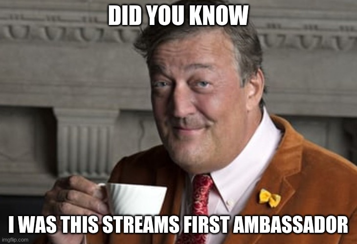 oh, how the times have changed | DID YOU KNOW; I WAS THIS STREAMS FIRST AMBASSADOR | image tagged in did you know | made w/ Imgflip meme maker