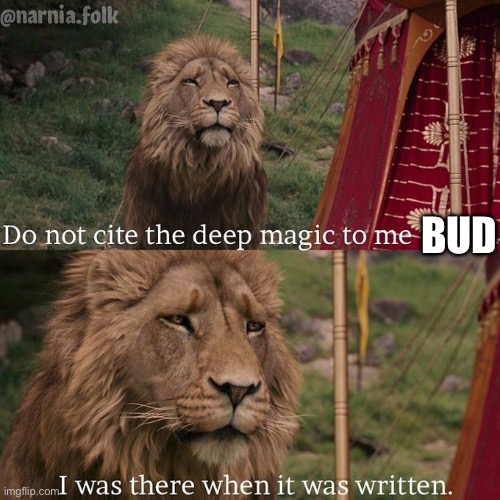 Do not cite the deep magic to me witch | BUD | image tagged in do not cite the deep magic to me witch | made w/ Imgflip meme maker