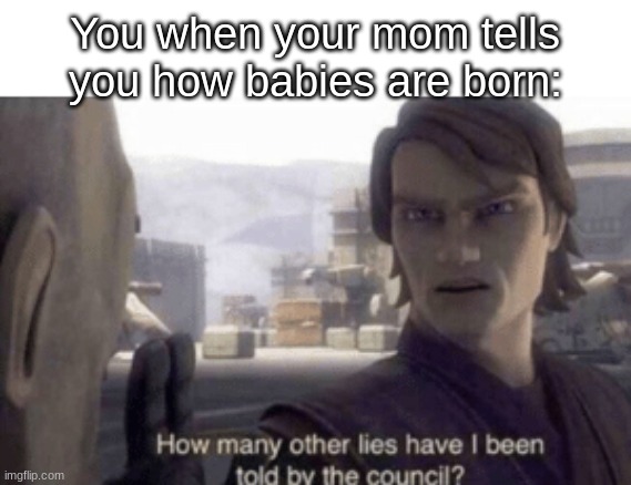 nooOOo1!!!1! bRAzill moment!1!!!1!1!1!!!111!1!!!11!! | You when your mom tells you how babies are born: | image tagged in how many other lies have i been told by the council,memes,funny,relatable | made w/ Imgflip meme maker
