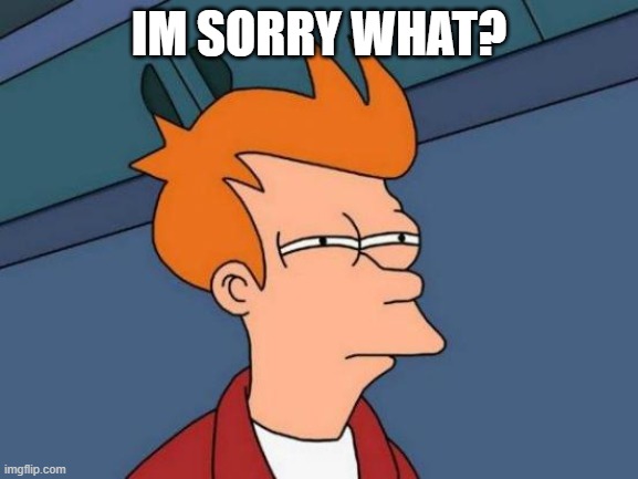 Futurama Fry Meme | IM SORRY WHAT? | image tagged in memes,futurama fry | made w/ Imgflip meme maker
