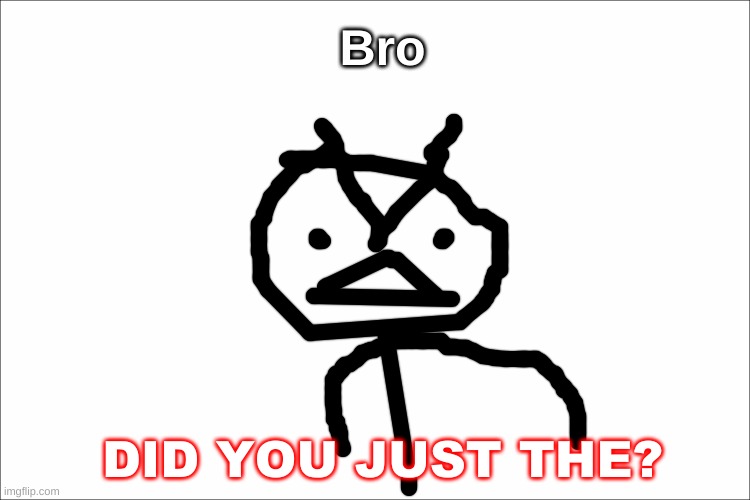 The? | Bro; DID YOU JUST THE? | image tagged in the | made w/ Imgflip meme maker