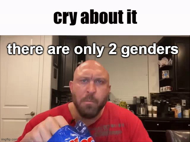 Cry About It | there are only 2 genders | image tagged in cry about it | made w/ Imgflip meme maker