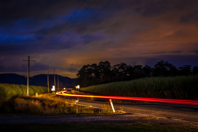 Rural Road at Night Blank Meme Template