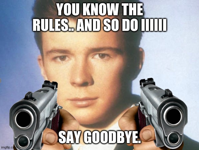 YOU KNOW THE RULES.. AND SO DO IIIIII SAY GOODBYE. | made w/ Imgflip meme maker