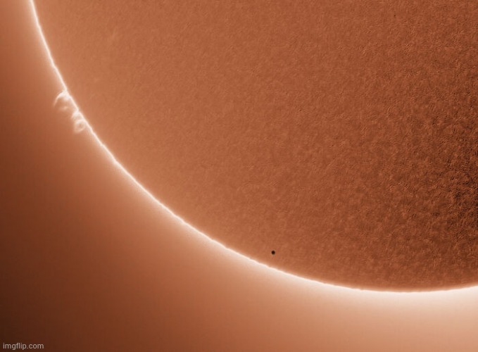 Mercury orbiting the Sun | image tagged in planets,tiny,spaceballs,third rock,perspective | made w/ Imgflip meme maker