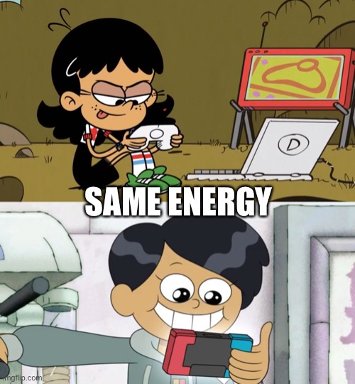 Stella and Marcy have the same energy | SAME ENERGY | image tagged in the loud house,amphibia,video games,playing,nickelodeon,disney channel | made w/ Imgflip meme maker