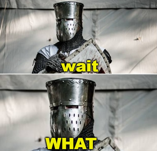 High Quality wait WHAT crusader Blank Meme Template