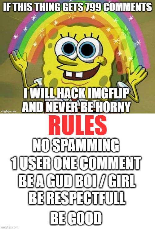 deal uploaded again (even if spamming happen i will count it as one comment only) | RULES; NO SPAMMING; 1 USER ONE COMMENT; BE A GUD BOI / GIRL; BE RESPECTFULL; BE GOOD | image tagged in blank white template,deal | made w/ Imgflip meme maker