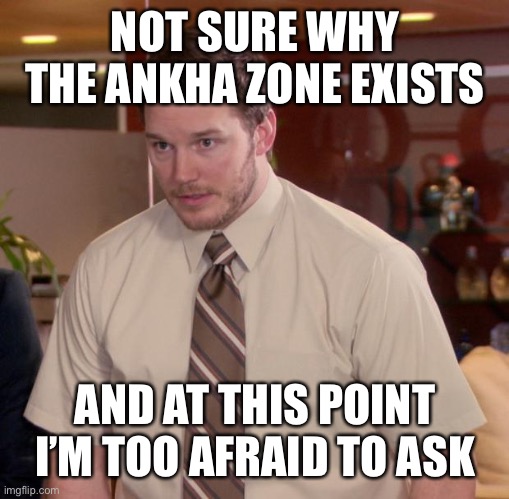 Afraid To Ask Andy Meme | NOT SURE WHY THE ANKHA ZONE EXISTS; AND AT THIS POINT I’M TOO AFRAID TO ASK | image tagged in memes,afraid to ask andy | made w/ Imgflip meme maker