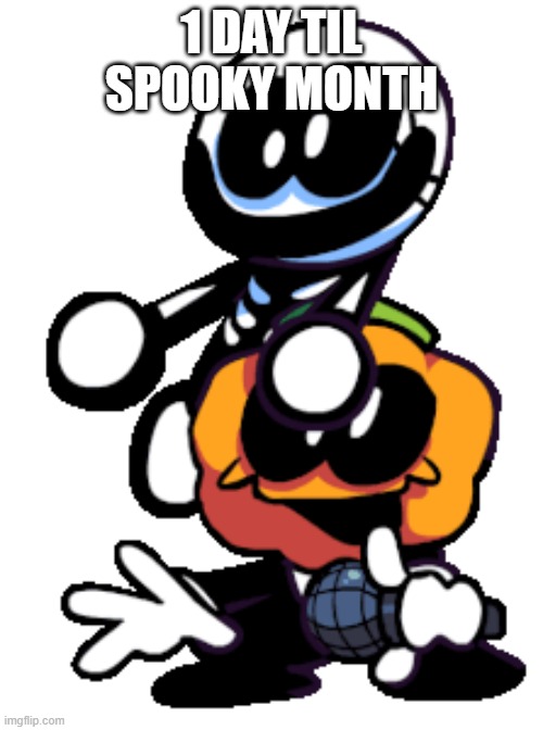 Pump And Skid (Friday Night Funkin) | 1 DAY TIL SPOOKY MONTH | image tagged in pump and skid friday night funkin | made w/ Imgflip meme maker